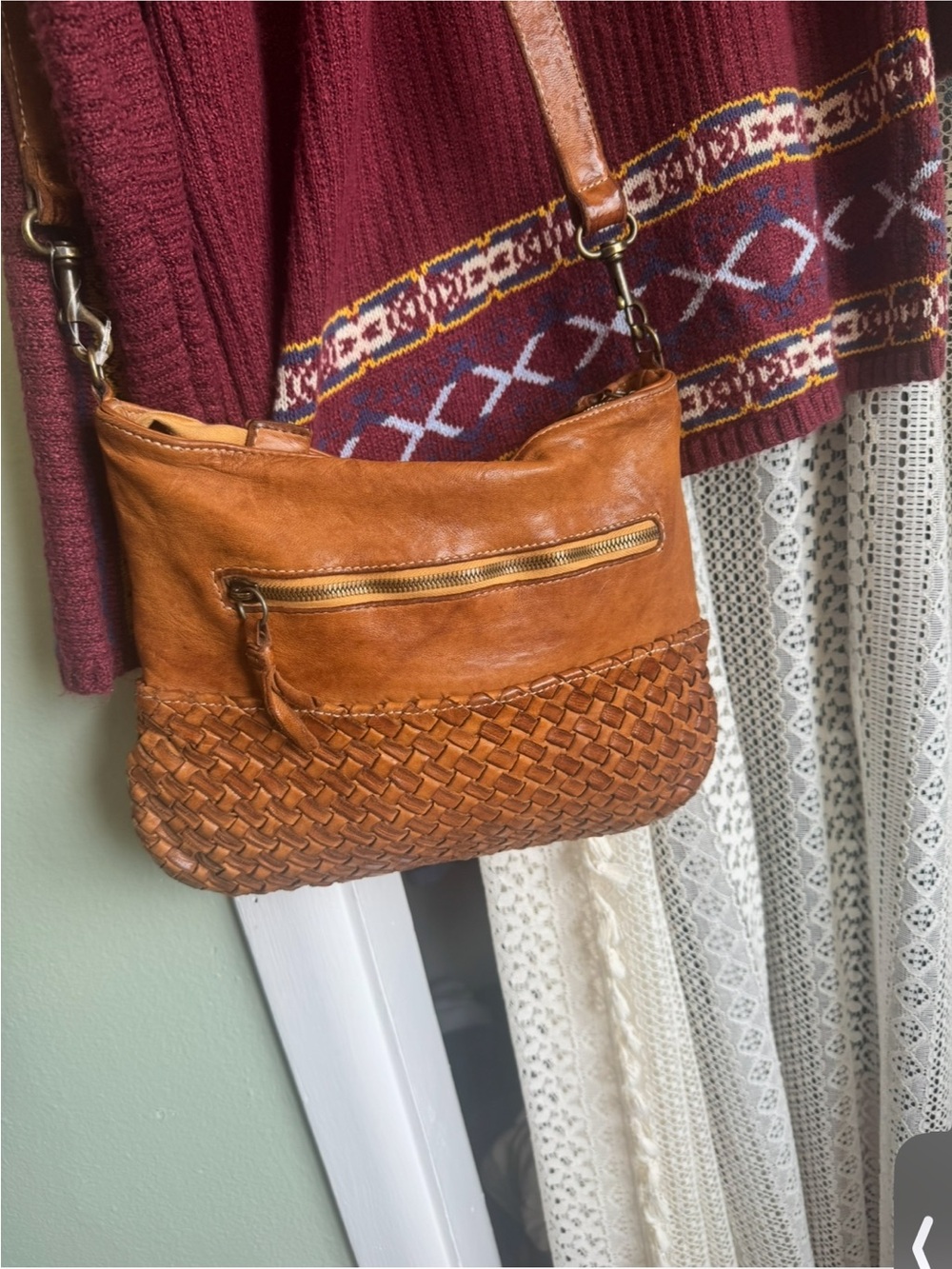 100% genuine woven Italian leather Langelloti satchel